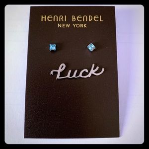 Henri Bendel Crystal & Silver Earrings
